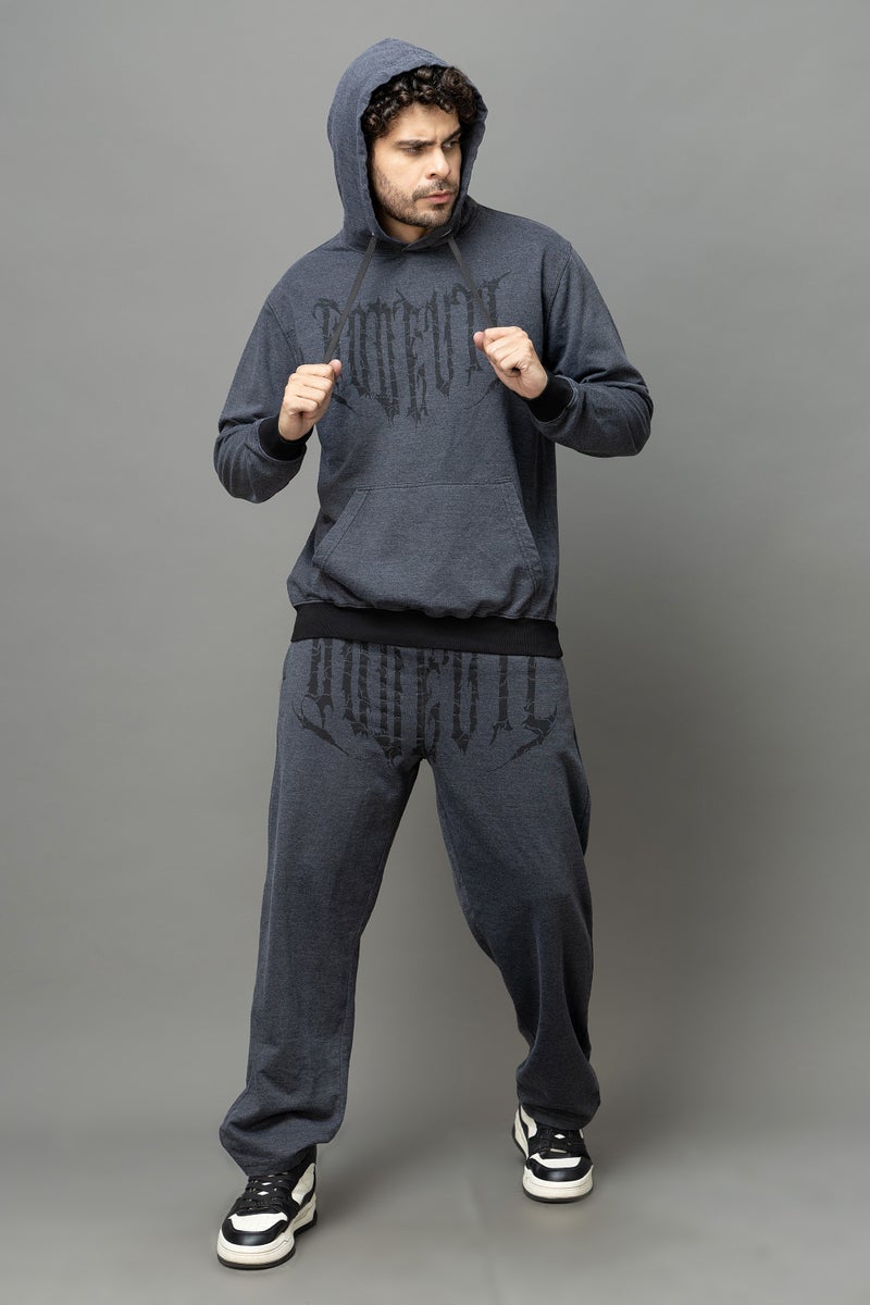 Go Devil Printed Dark Grey Hoodie For Men - Image 4